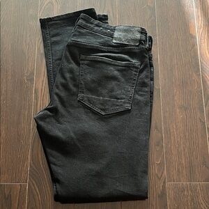 Allsaints Rex Black Slim Straight Jeans for Men